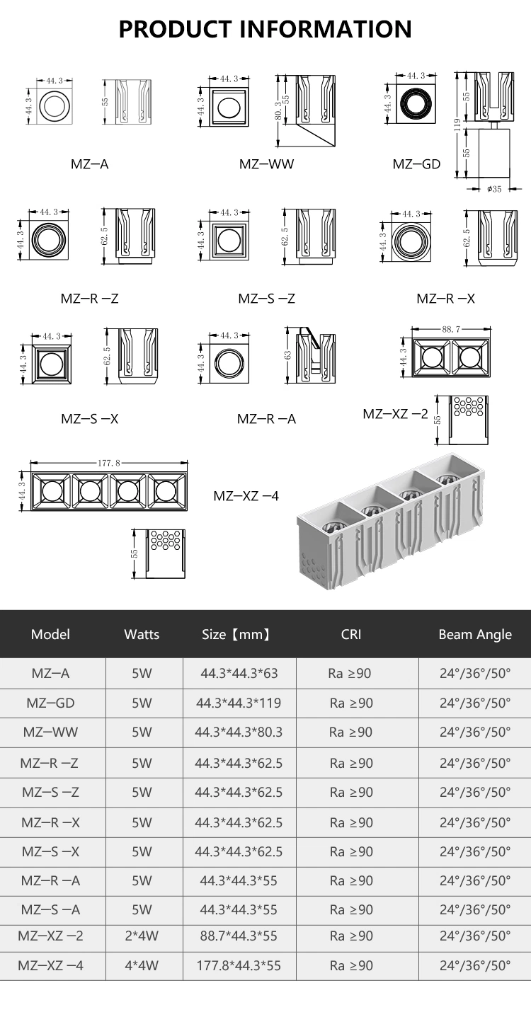 Allway Easy Installation Recessed Aluminum Pinlight Linear Ceiling Lamp Adjustable Project LED Grille Downlight