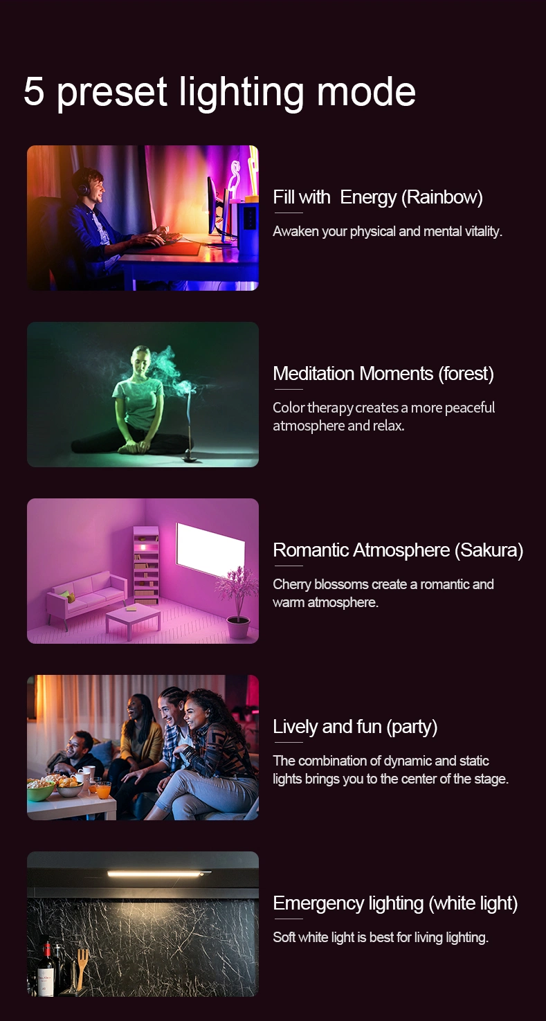 Smart Indoor RGB Light Bars LED Gaming RGB Ambient Lighting Mood Lighting